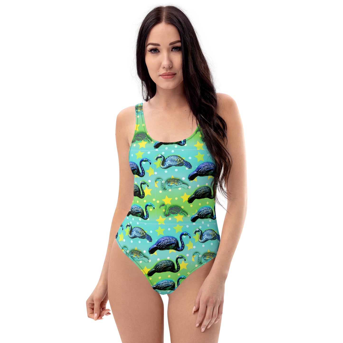 Black Flamingos- One-Piece Swimsuit