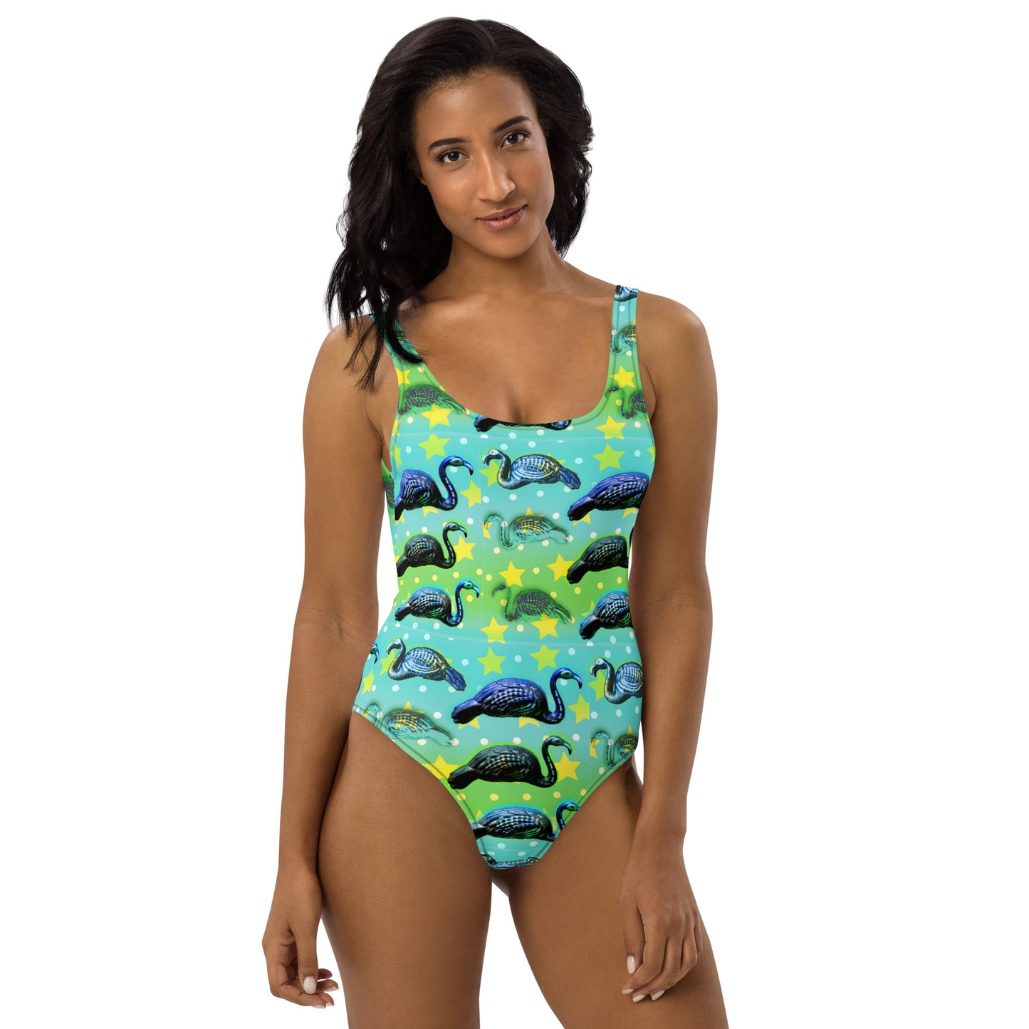 Black Flamingos- One-Piece Swimsuit