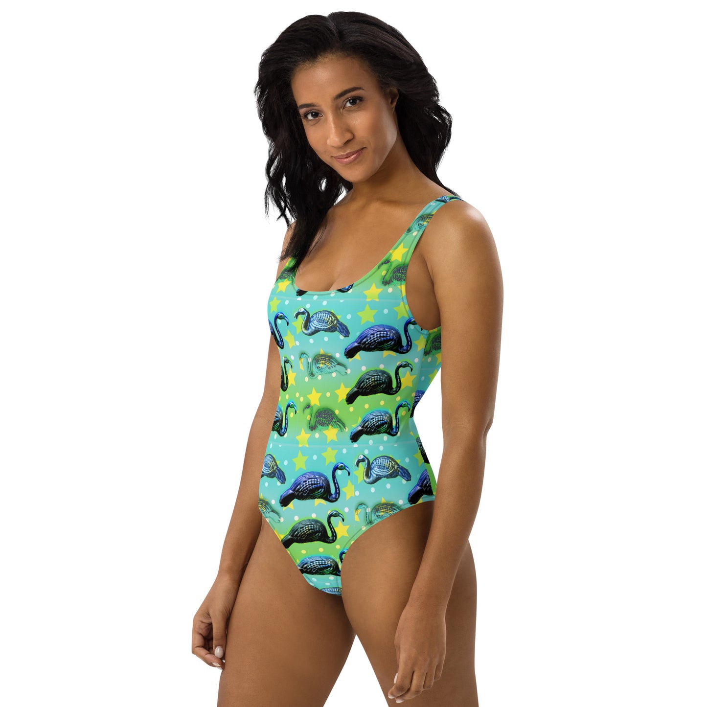 Black Flamingos- One-Piece Swimsuit