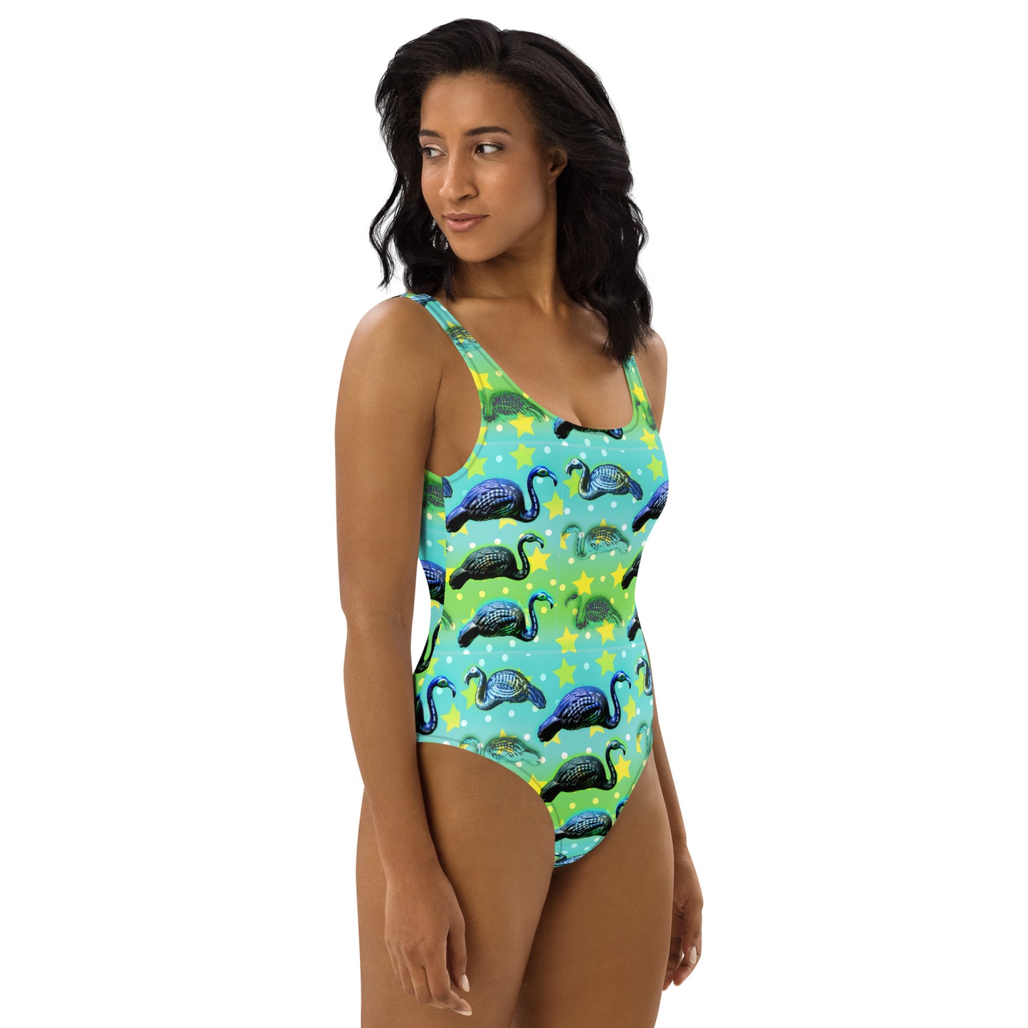 Black Flamingos- One-Piece Swimsuit