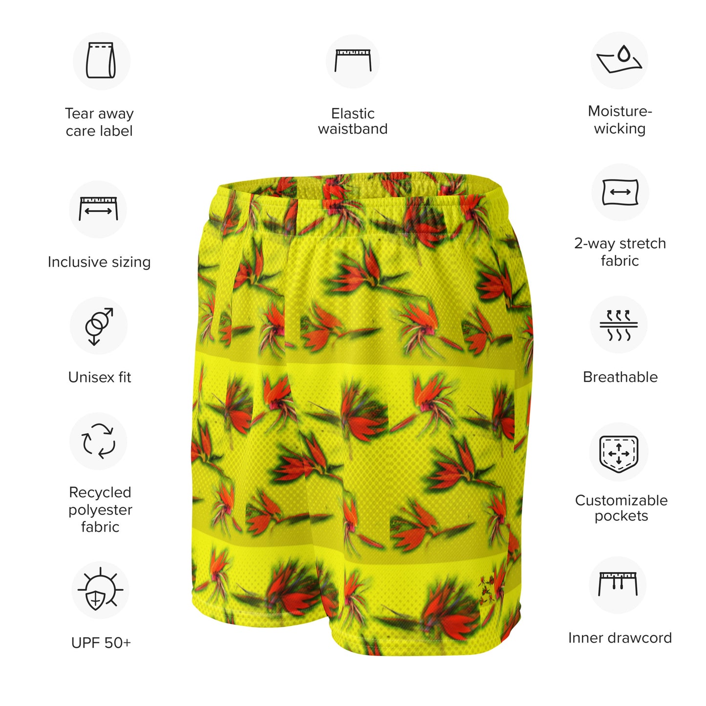 “Paradise Birds” Unisex mesh shorts