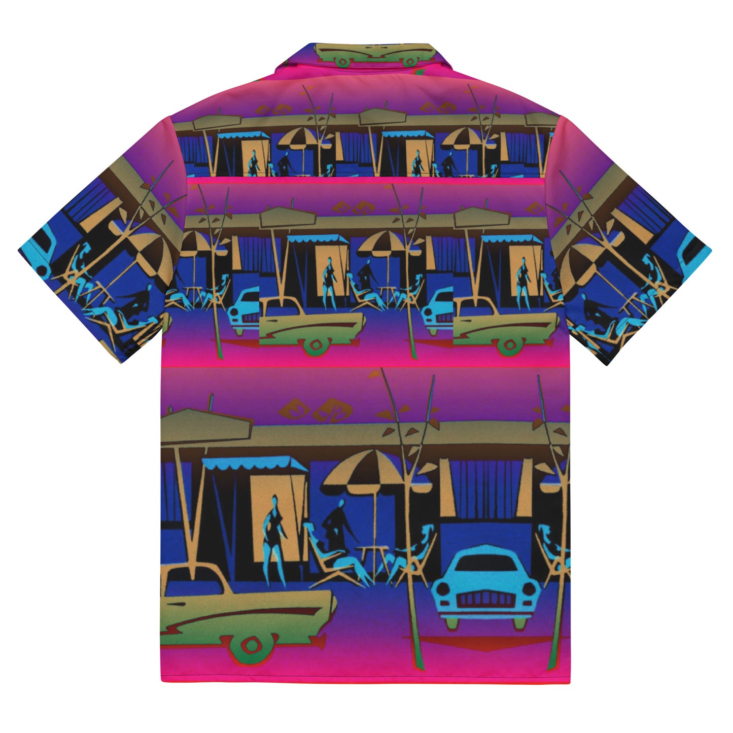 Summer Nights - Unisex button shirt retro 50’s deco design