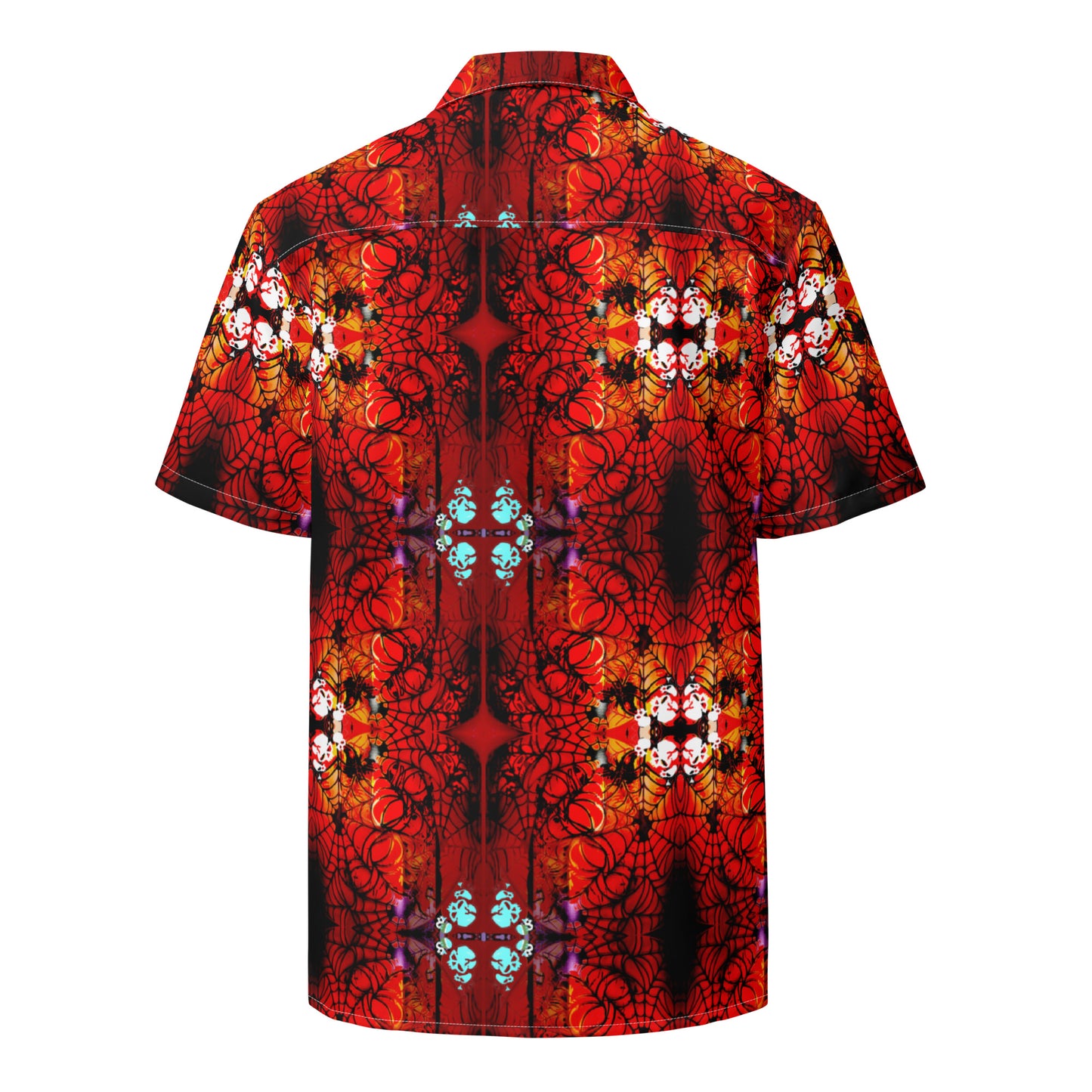 Web of Skulls -  button- up deck and dress lightweight polyester shirt