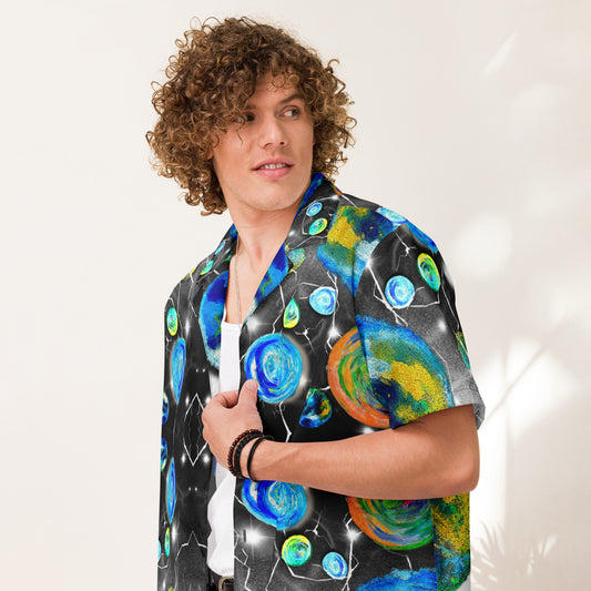 Cosmic Interstellar Starry Night - Unisex button shirt