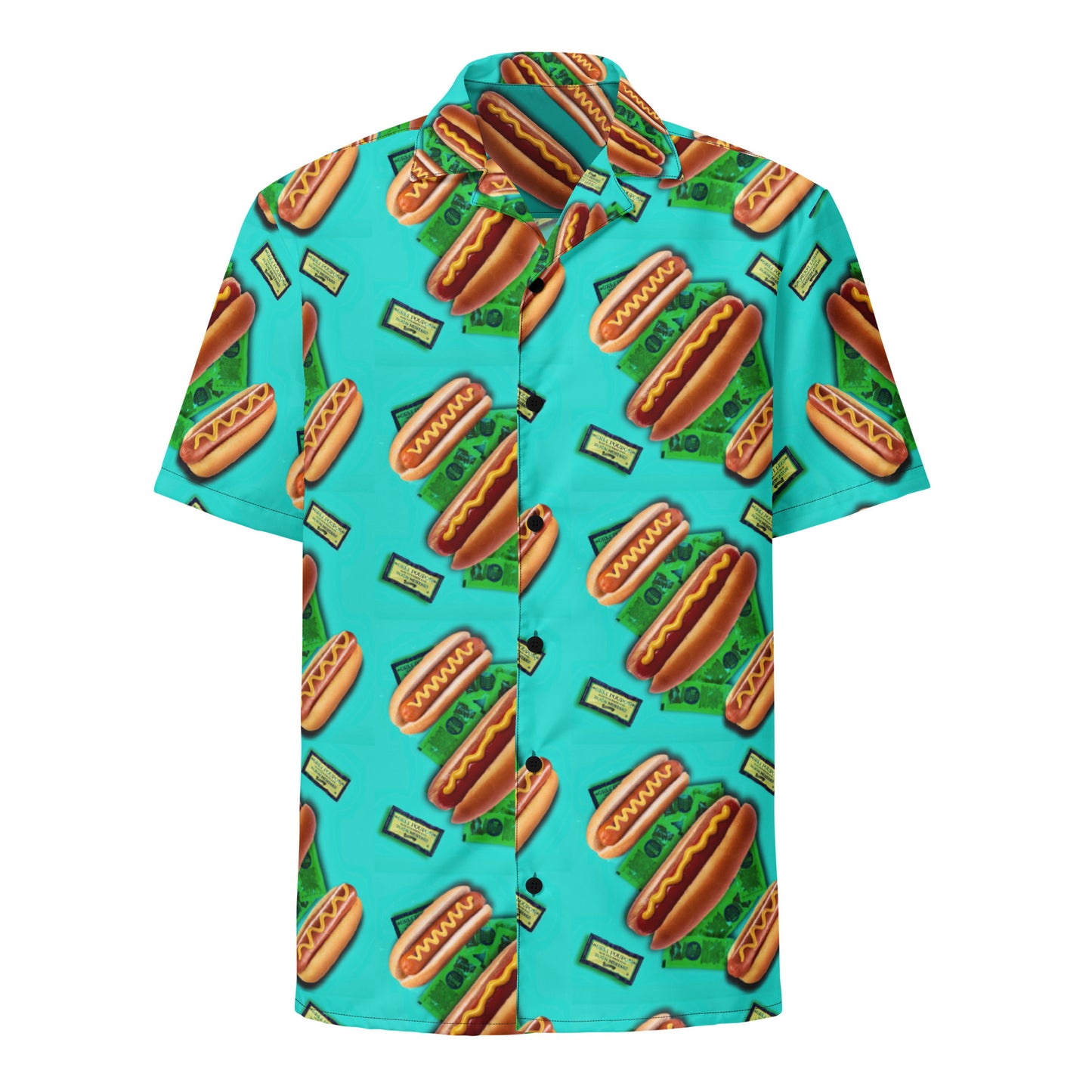 Hot Dogs with Mustard Unisex button shirt