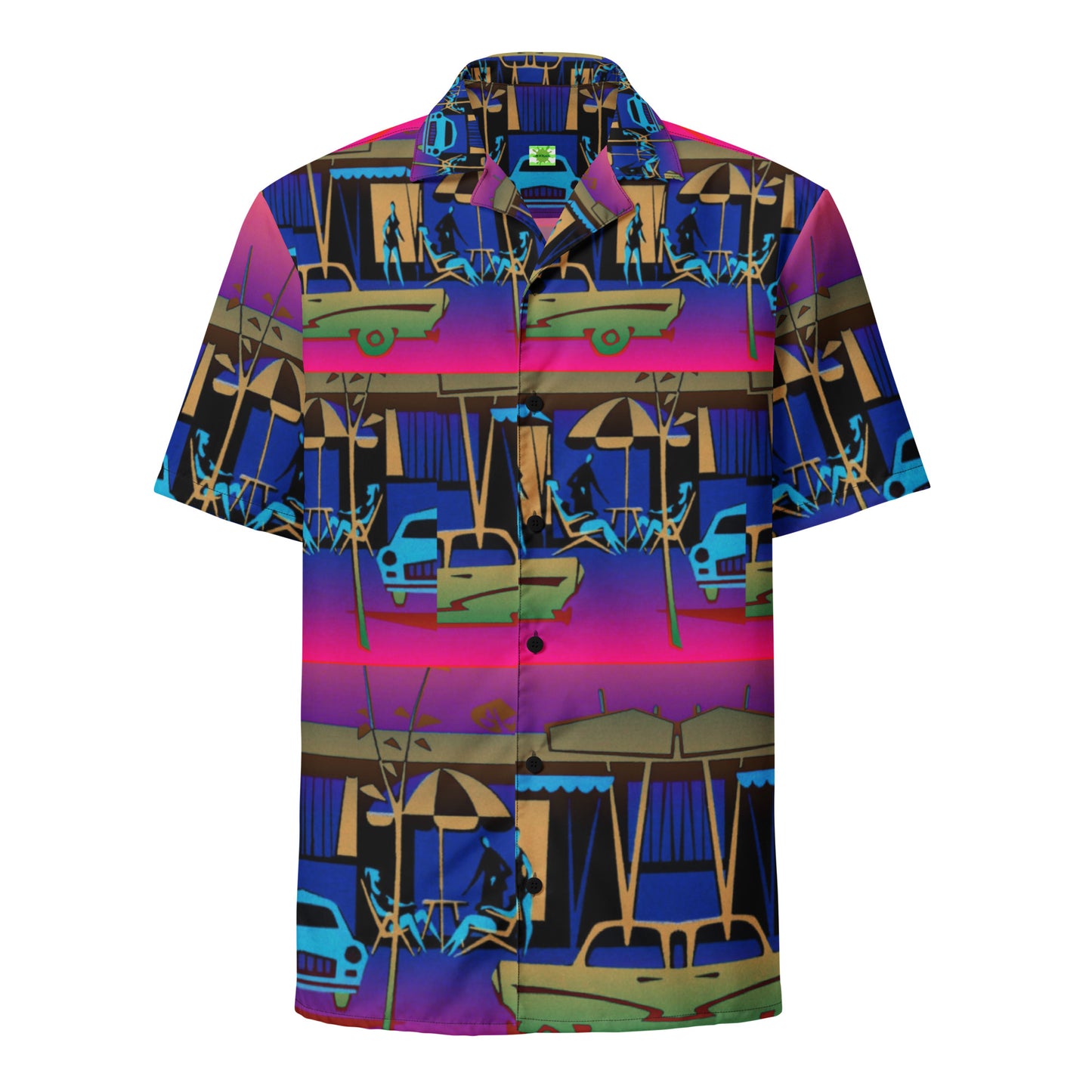 Summer Nights - Unisex button shirt retro 50’s deco design