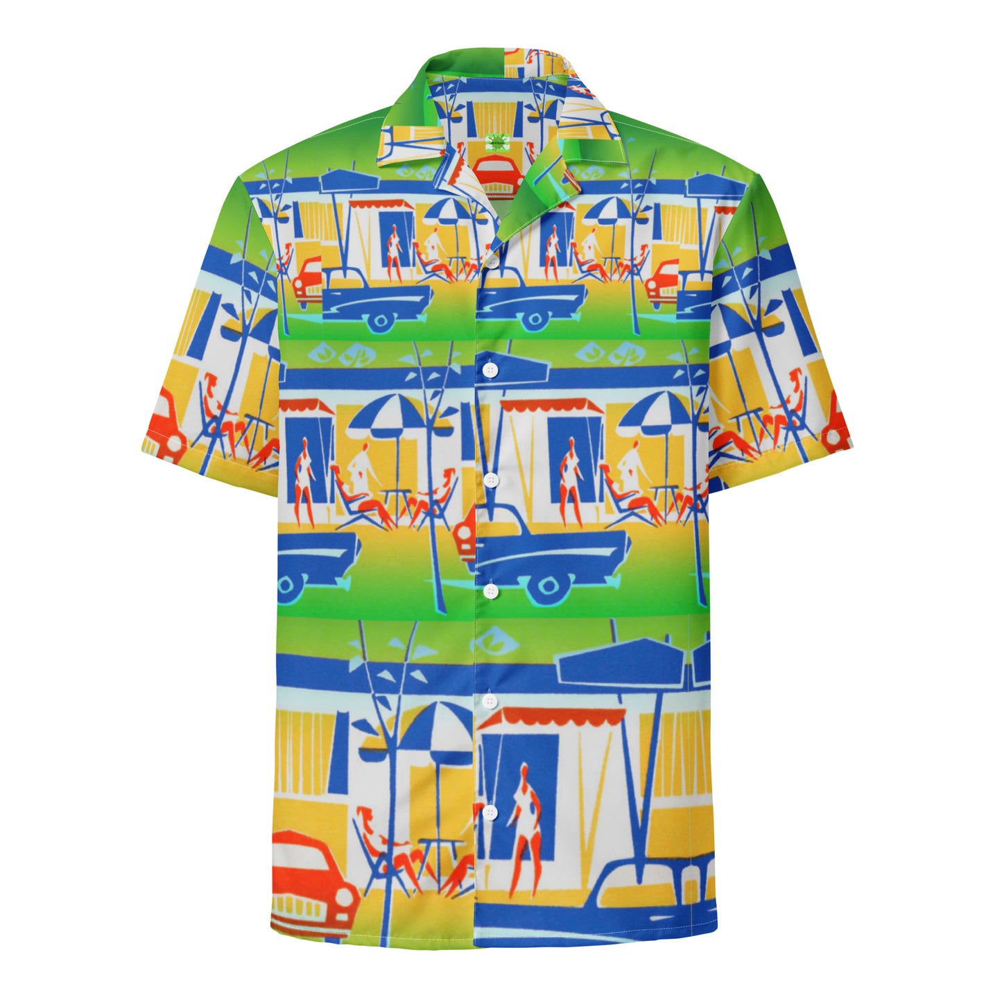 Summer Days - Unisex button shirt retro 50’s deco design