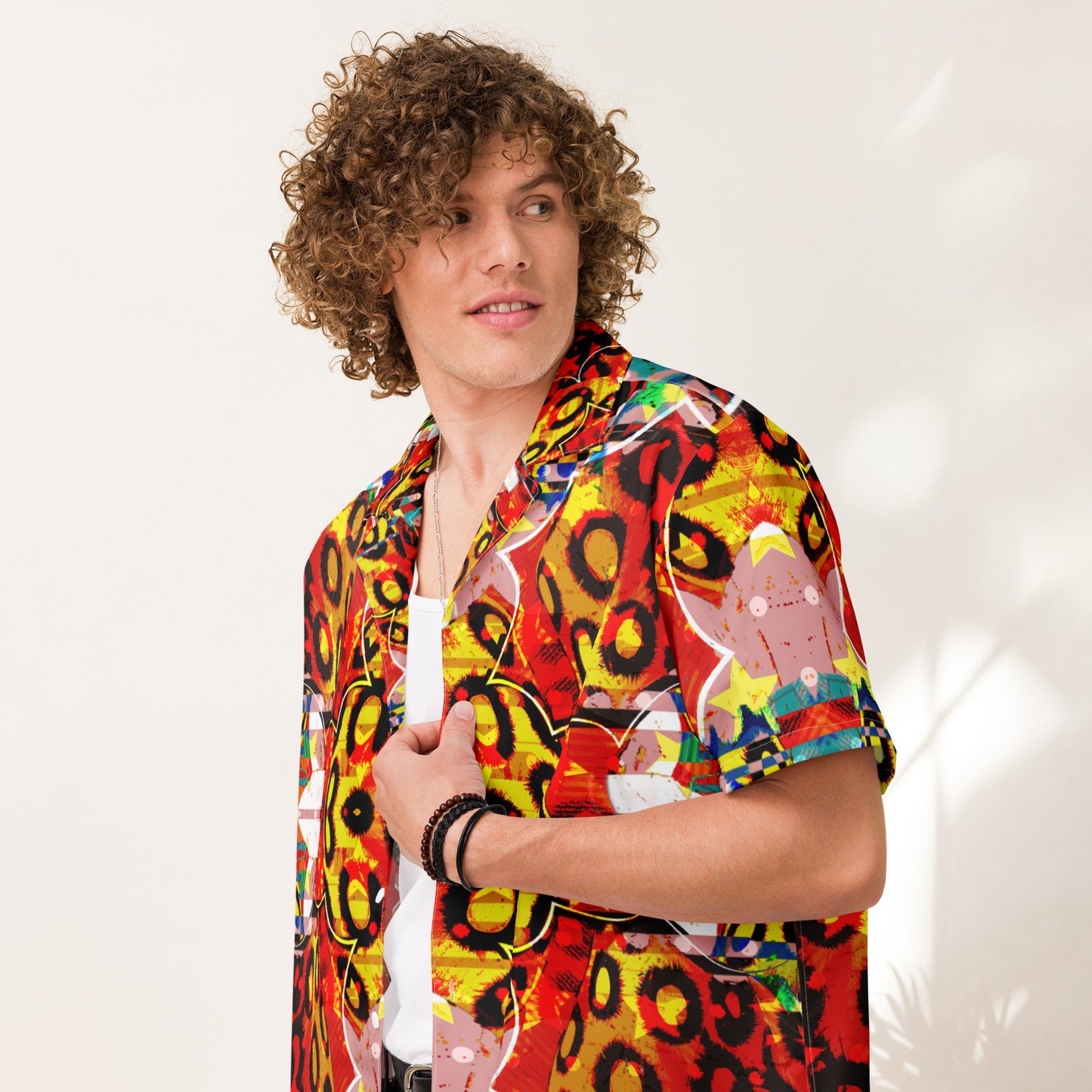 Cheetah Disco -Unisex button Light Weight dress Shirt
