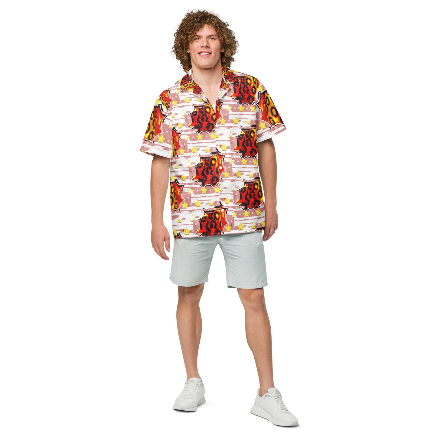 Cheetah Stars - button up lightweight dress shirt