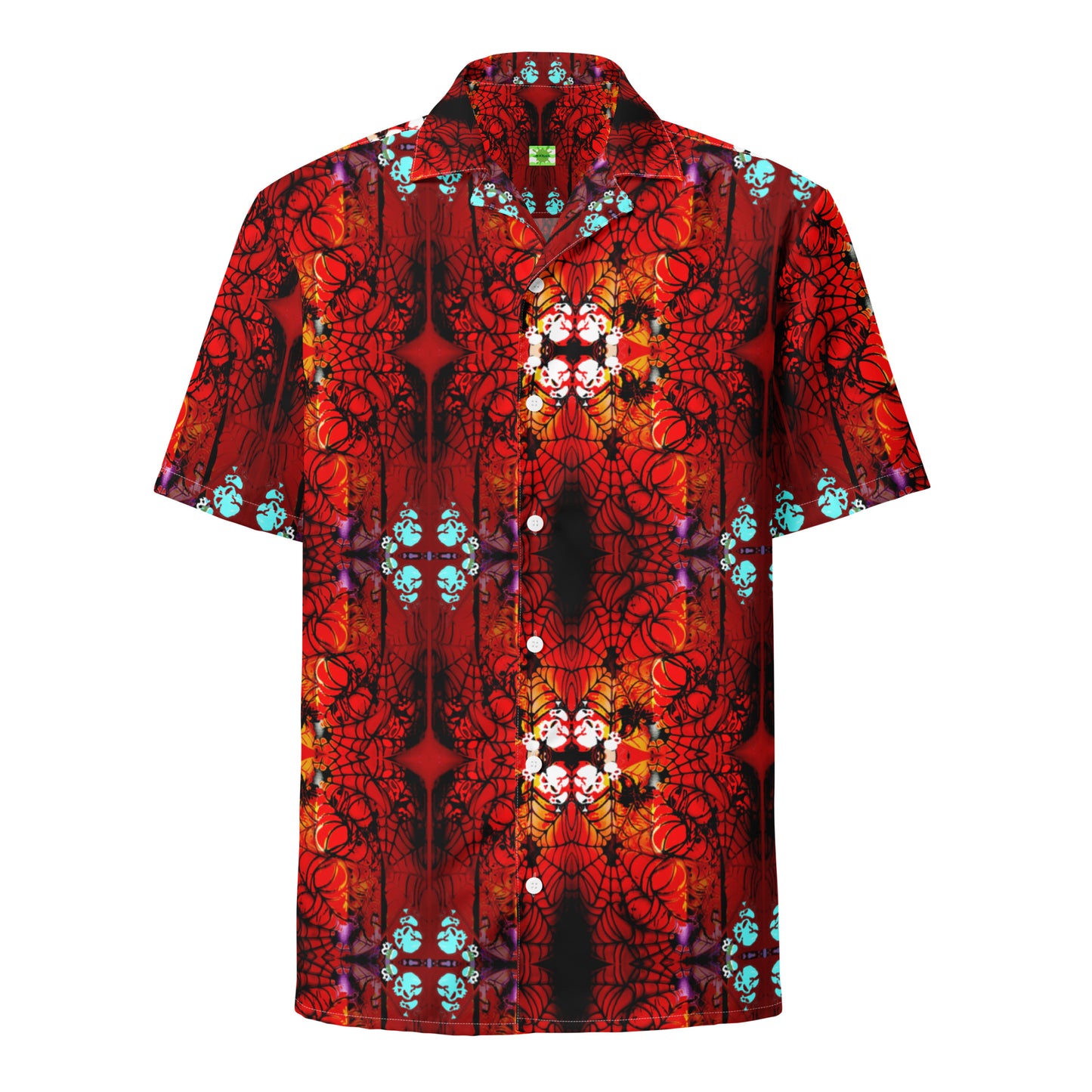 Web of Skulls -  button- up deck and dress lightweight polyester shirt