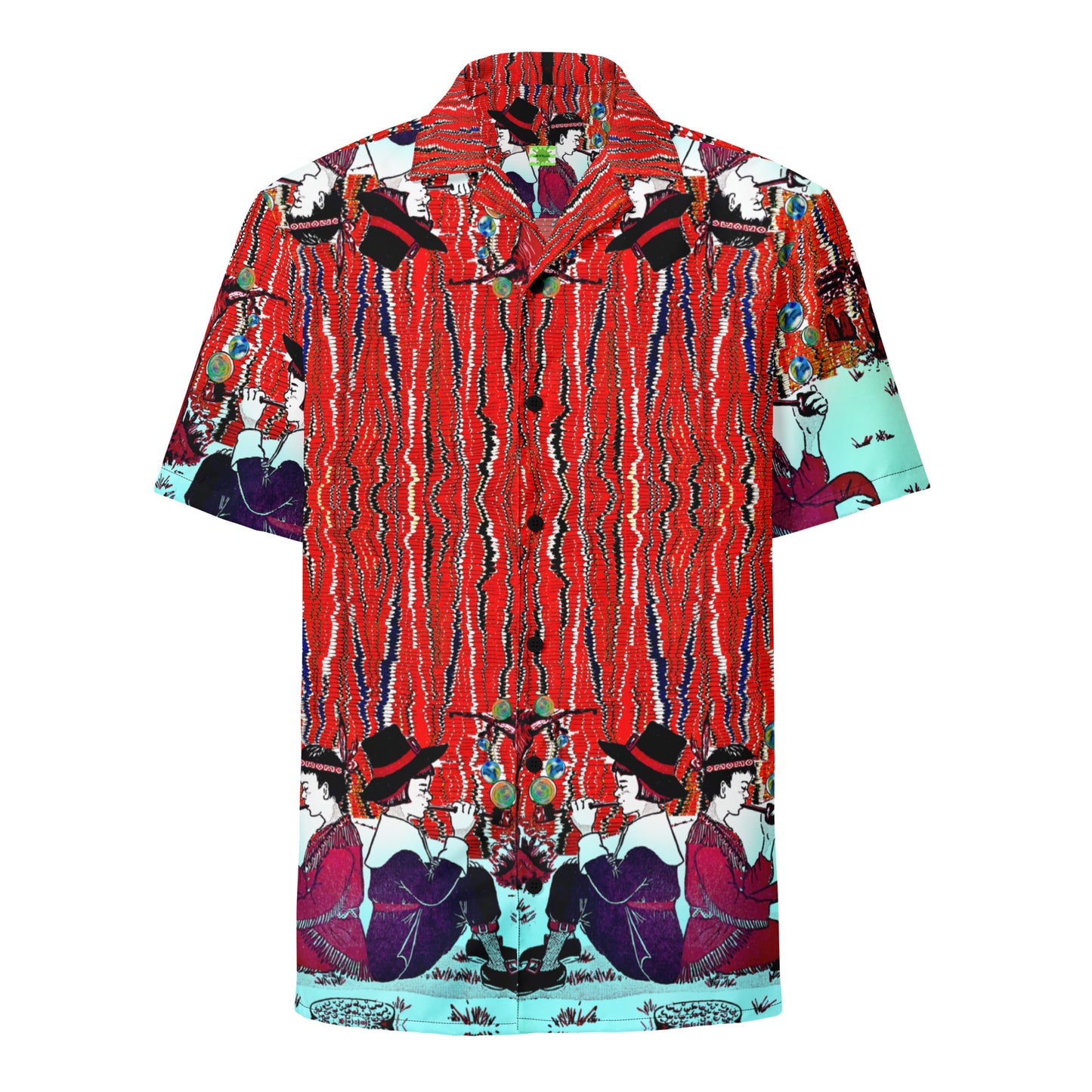 Cowboys and Indians Peace Pipe - button up casual dress shirt