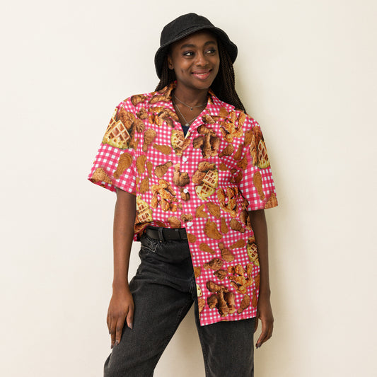 Fried Chicken Winner - Button Up Casual Dress Shirt