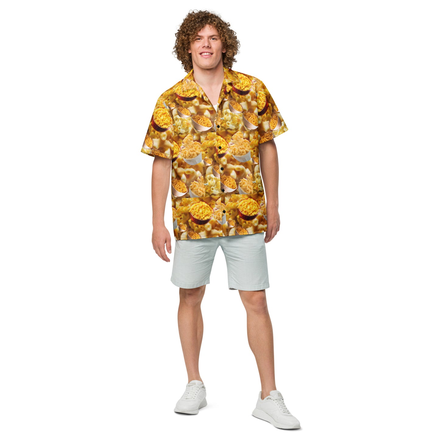 Mac and Cheese, Please - Casual Lightweight Button Up Dress Shirt