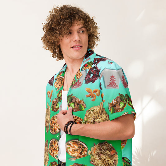 Chinese Take Out - Lightweight Button Up Casual Fun Dress Shirt