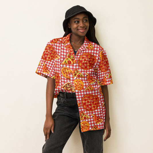 Pizza Pie & Slices - Button Up Lightweight Casual Dress Shirt