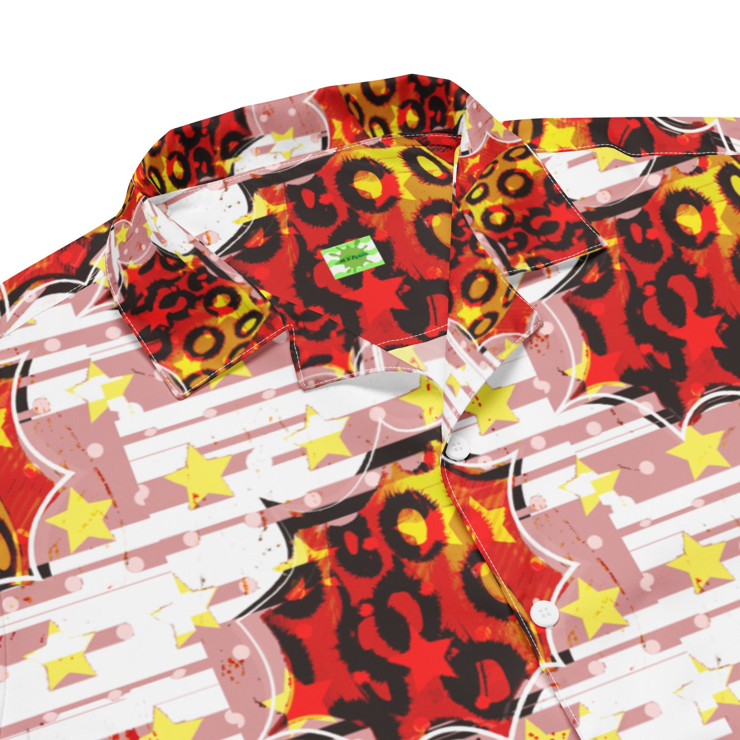 Cheetah Stars - button up lightweight dress shirt