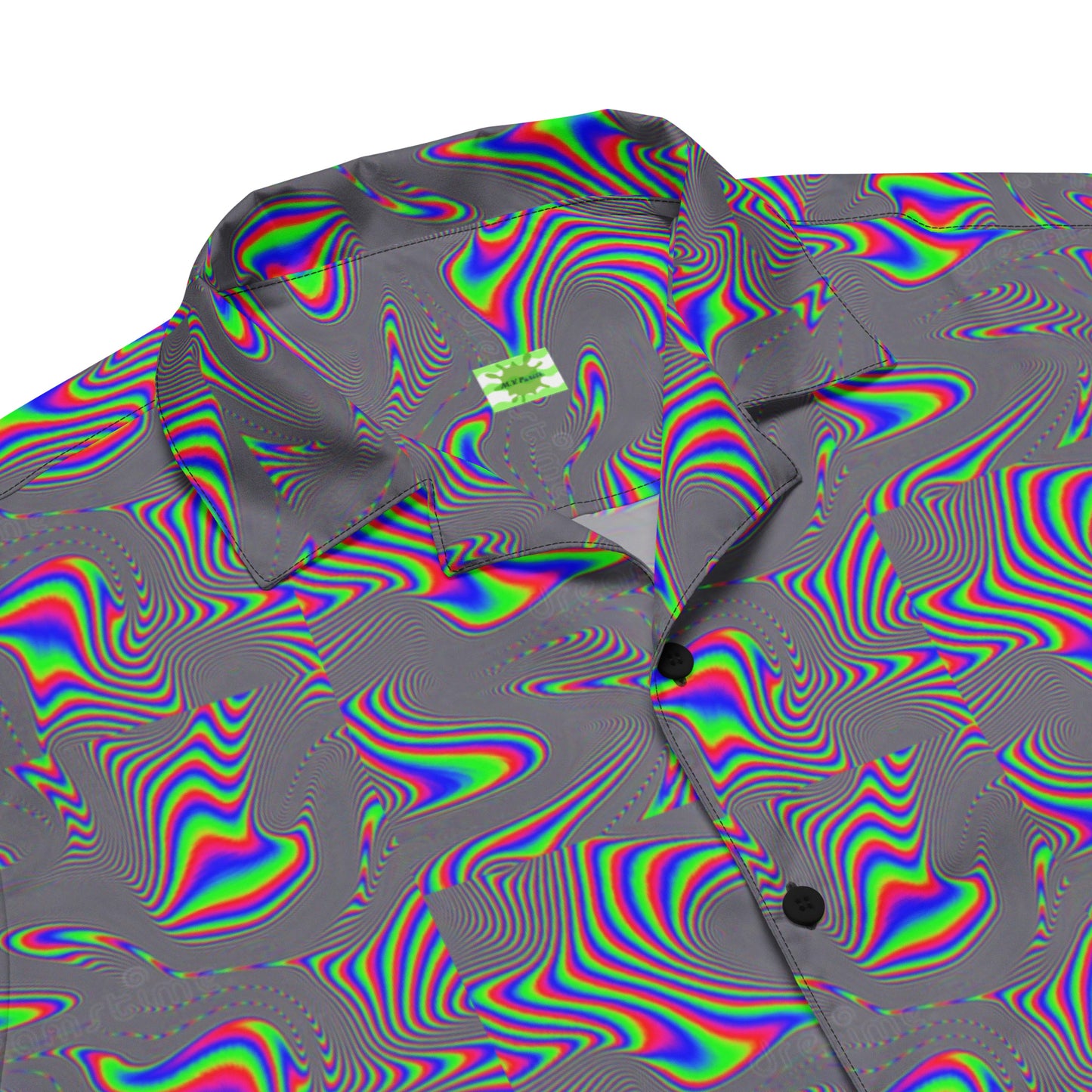 Electric Wave Static Energy - Lightweight Casual Button Up Dress Shirt