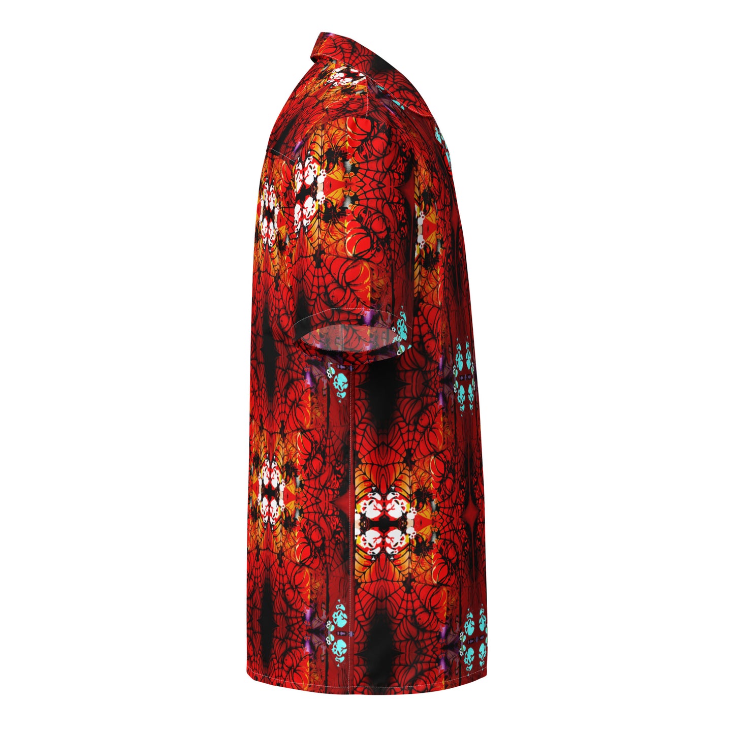 Web of Skulls -  button- up deck and dress lightweight polyester shirt