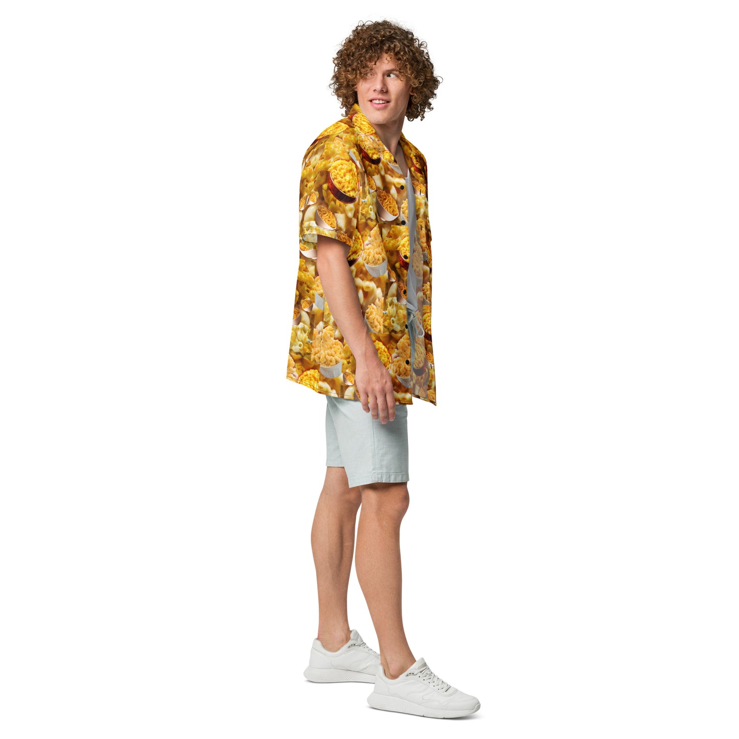 Mac and Cheese, Please - Casual Lightweight Button Up Dress Shirt