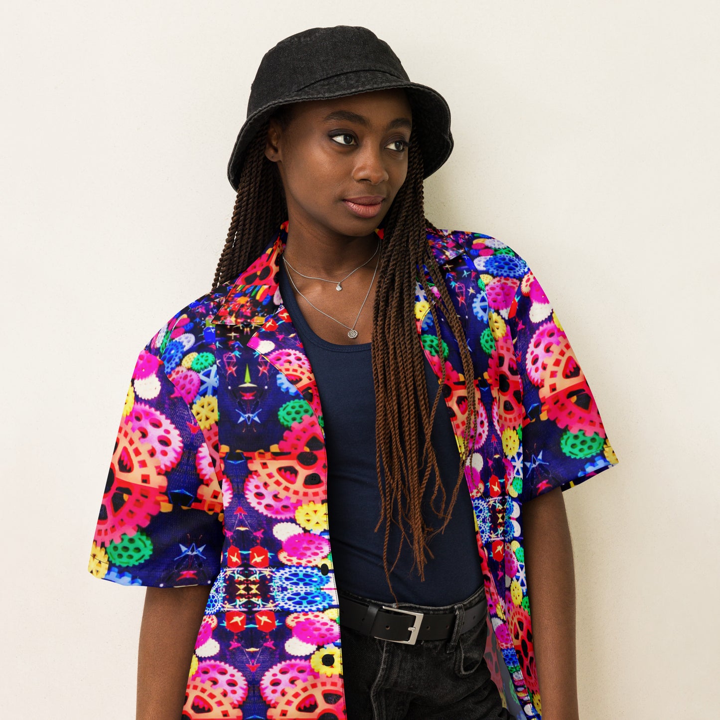 Gear Grind - Unisex Polyester button up dress shirt