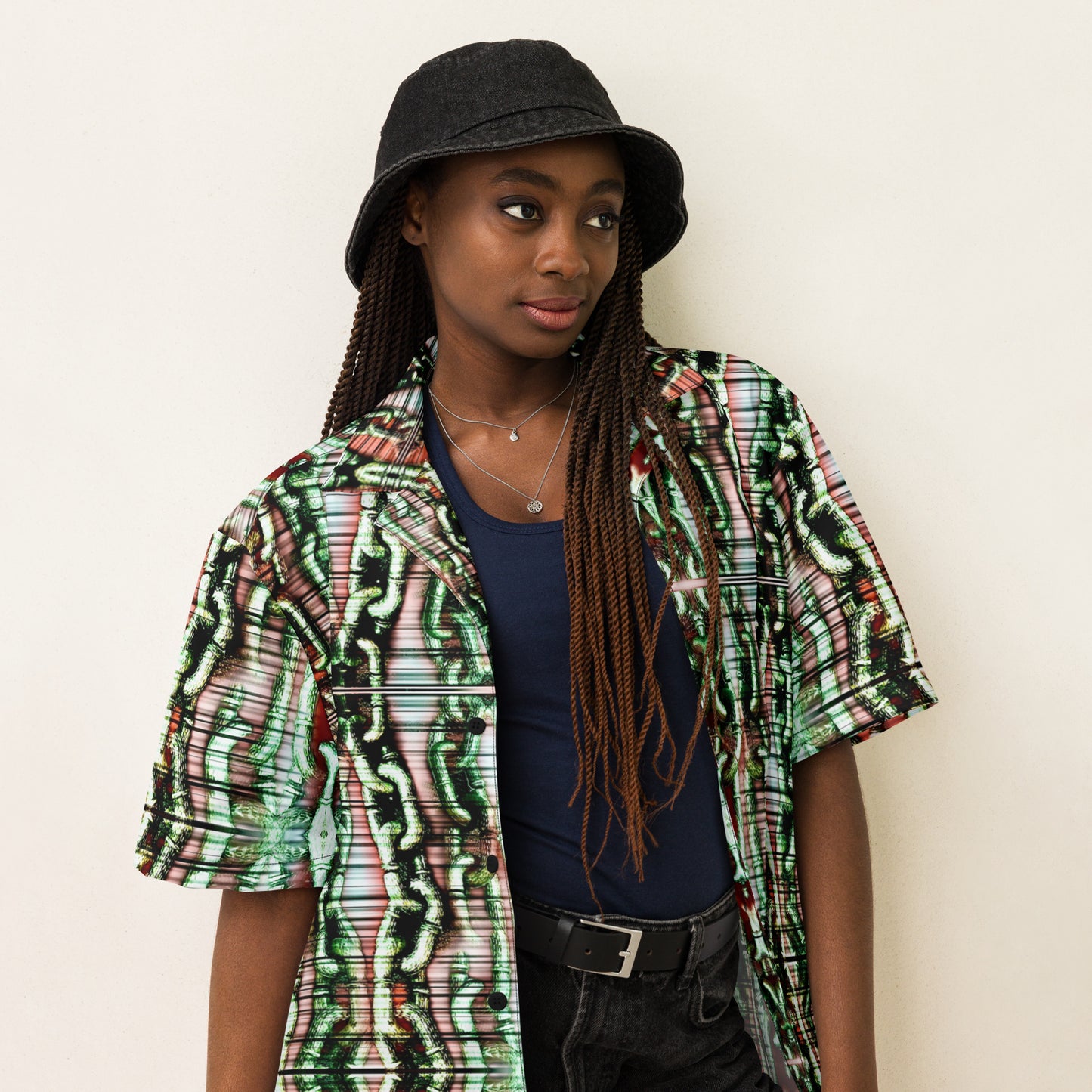 Unchained - Lightweight Polyester button up dress original design shirt