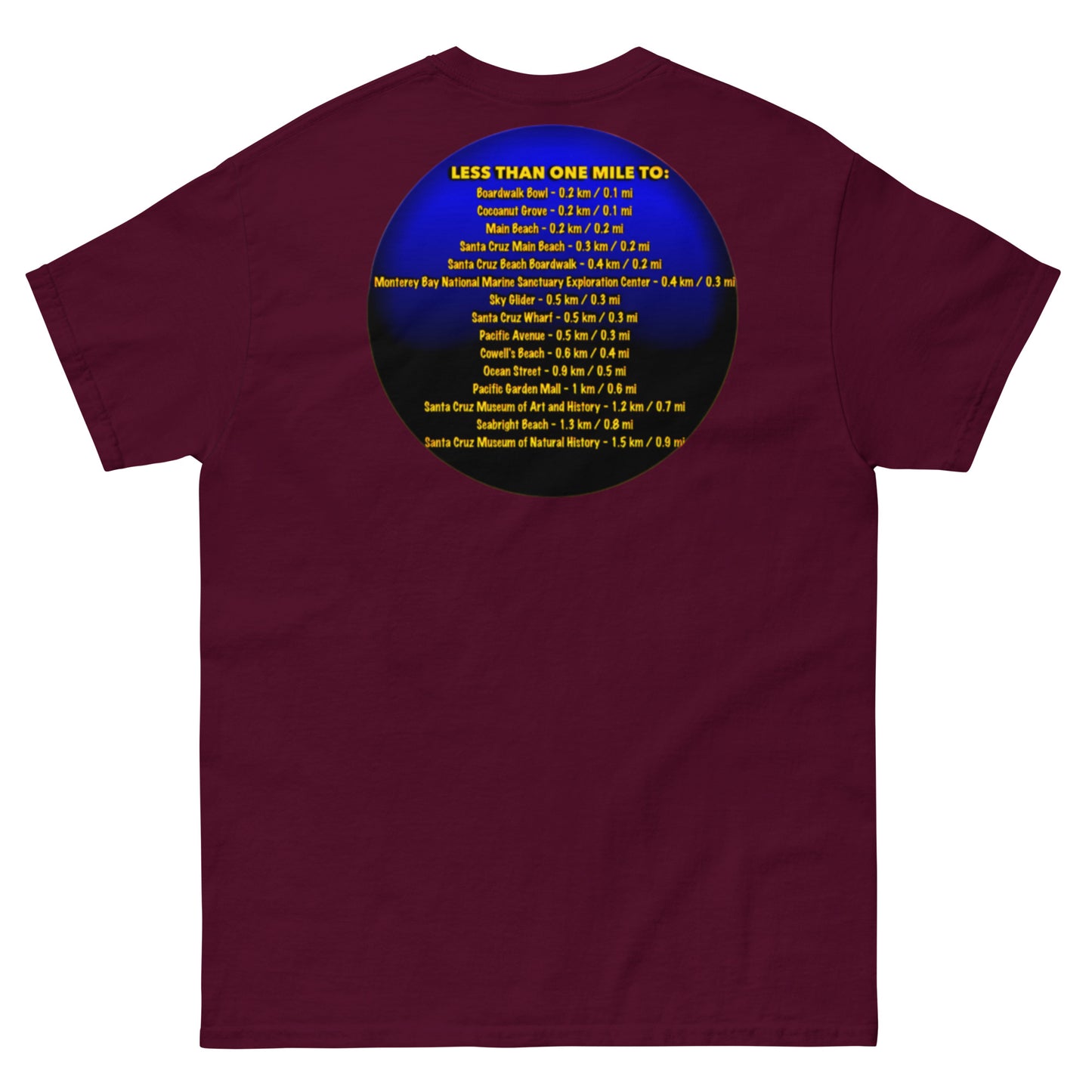 FIRESIDE INN in Santa Cruz 2 sided T-Shirt “LESS THAN ONE MILE TO…”