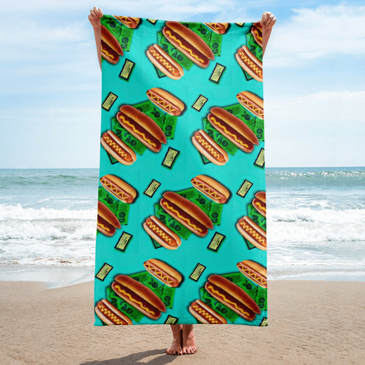 Hot Dogs and Mustard Beach Towel
