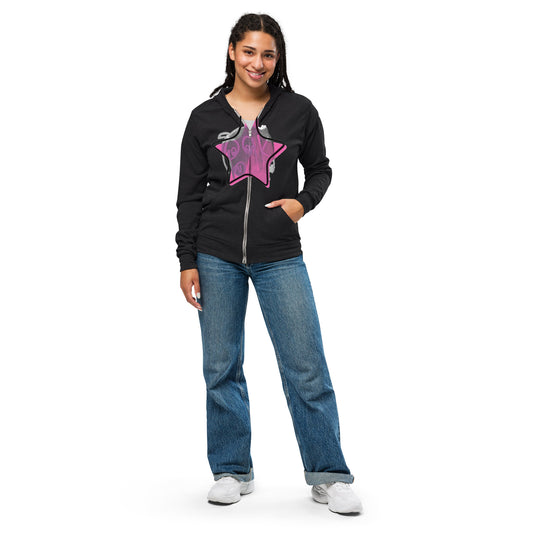 HOBO HOODIES - "Pork Star" PINK STAR - Unisex zip hoodie